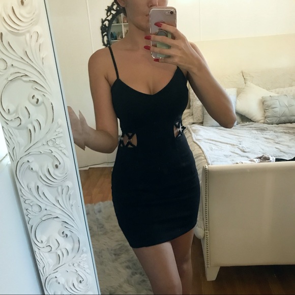 black dress side cutouts